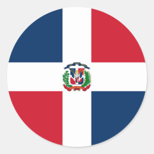 Sticker Rond Drapeau de la République Dominicaine