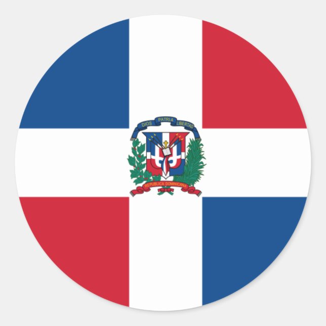Sticker Rond Drapeau de la République dominicaine (Devant)