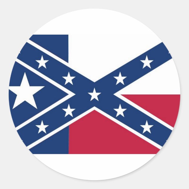 Sticker Rond Drapeau de la République du Texas (Devant)