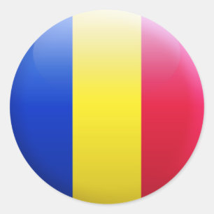 Sticker Rond Drapeau de la Roumanie