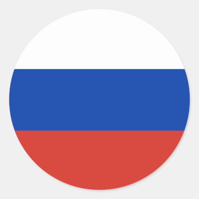 Sticker Rond Drapeau de la Russie (Devant)