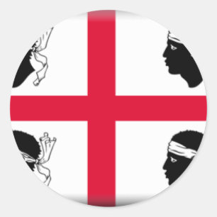 Sticker Rond Drapeau de la Sardaigne (Italie)