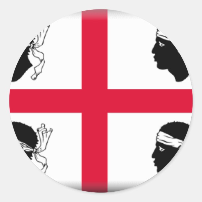 Sticker Rond Drapeau de la Sardaigne (Italie) (Devant)