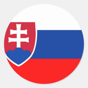 Sticker Rond Drapeau de la Slovaquie