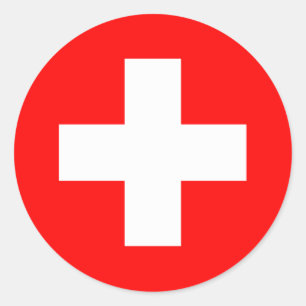 Sticker Rond Drapeau de la Suisse