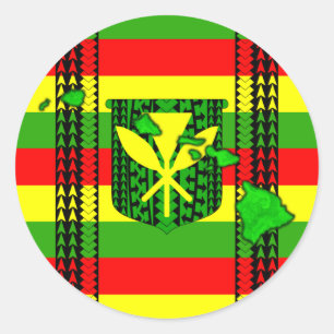 Sticker Rond Drapeau de la tribu insulaire Kanaka Maoli