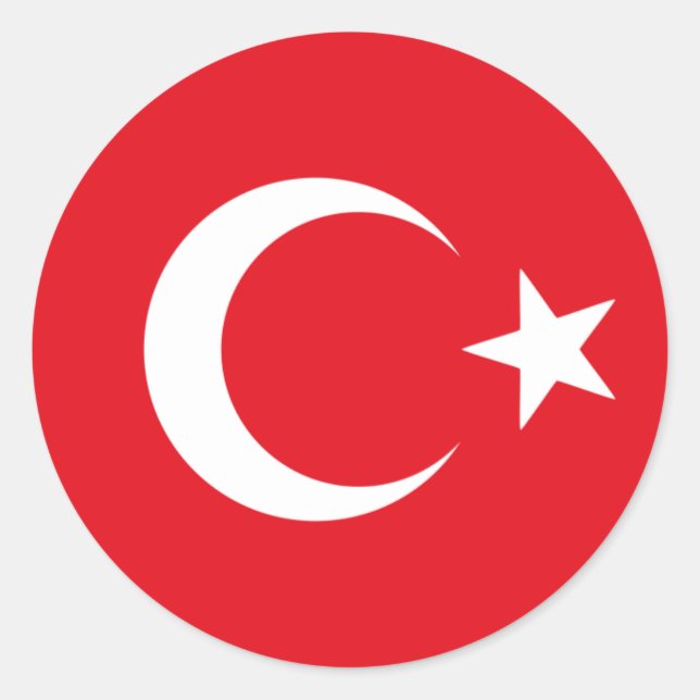 Sticker Rond drapeau de la turquie (Devant)