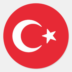 Sticker Rond Drapeau de la Turquie