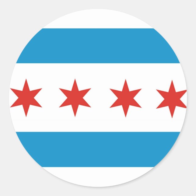 Sticker Rond drapeau de la ville de chicago amérique (Devant)