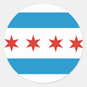 Sticker Rond drapeau de la ville de chicago amérique