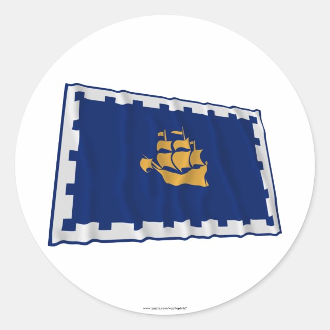 Sticker Rond Drapeau de la ville de Québec (Devant)