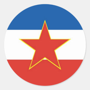 Sticker Rond drapeau de la Yougoslavie