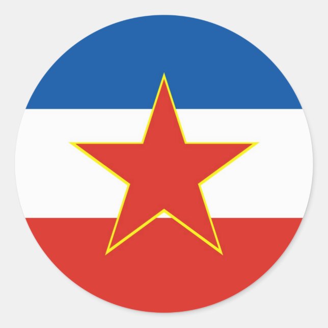 Sticker Rond drapeau de la Yougoslavie (Devant)