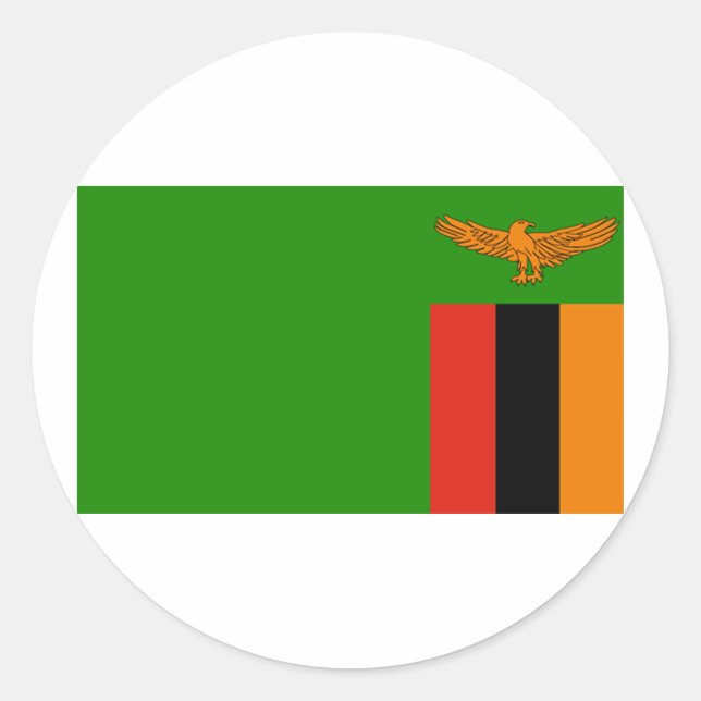 Sticker Rond Drapeau de la Zambie (Devant)