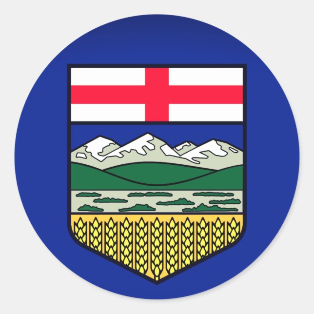 Sticker Rond Drapeau de l'Alberta - CANADA (Devant)