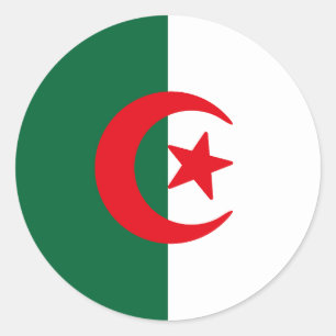 Sticker Rond Drapeau de l'Algérie