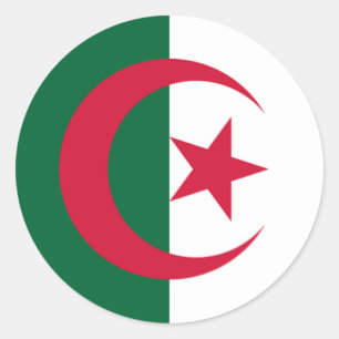 Sticker Rond Drapeau de l'Algérie