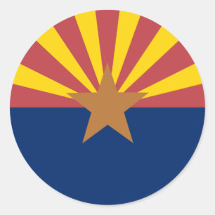 Sticker Rond Drapeau de l'Arizona