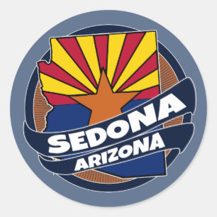 Sticker Rond Drapeau de l'Arizona Sedona éclate collants ronds
