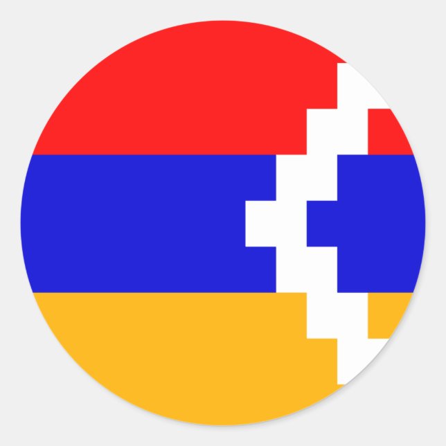 Sticker Rond Drapeau de l'Artsakh (Nagorno-Karabakh) (Devant)