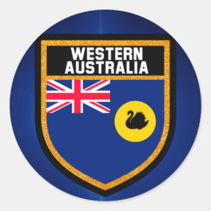 Sticker Rond Drapeau de l'Australie occidentale