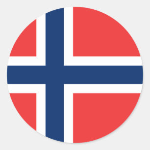 Sticker Rond Drapeau de l'autocollant norvégien (Cercle)