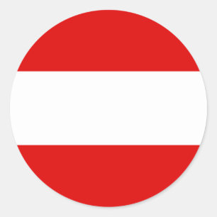 Sticker Rond Drapeau de l'Autriche