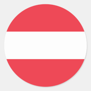 Sticker Rond Drapeau de l'Autriche