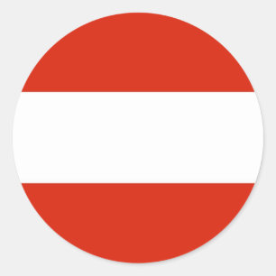 Sticker Rond Drapeau de l'Autriche