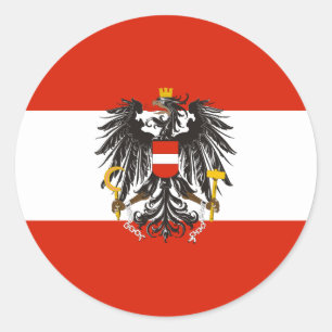 Sticker Rond Drapeau de l'Autriche (état, variante), Autriche