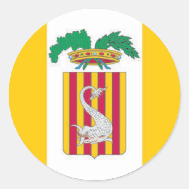 Sticker Rond Drapeau de Lecce, Pouilles (Italie) (Devant)