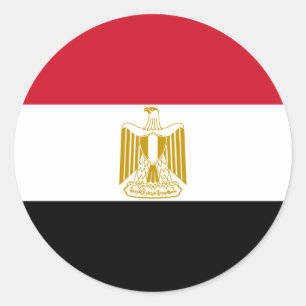 Sticker Rond Drapeau de l'Égypte