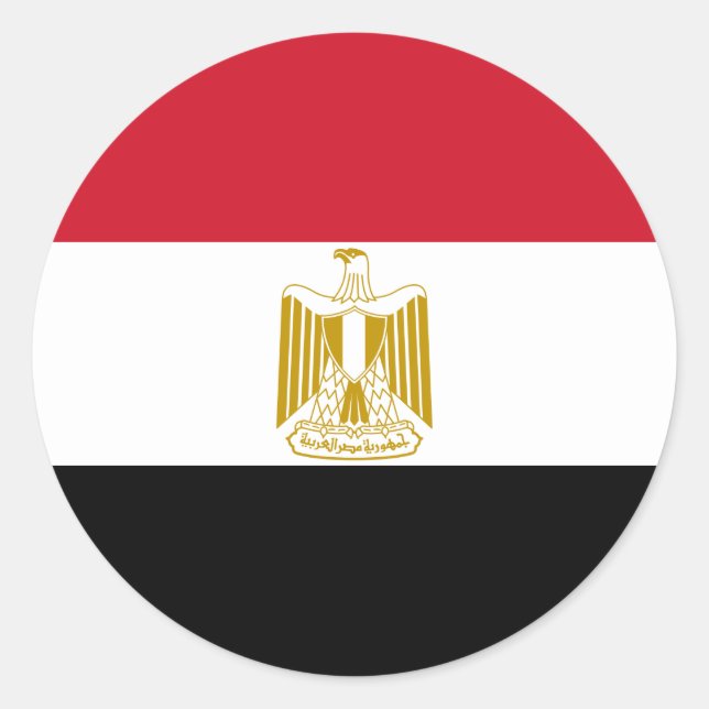 Sticker Rond Drapeau de l'Égypte (Devant)