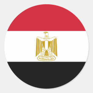 Sticker Rond Drapeau de l'Egypte - Drapeau égyptien - Connexion