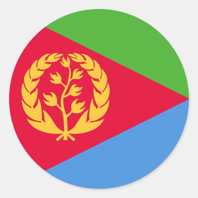 Sticker Rond Drapeau de l'Érythrée (Devant)