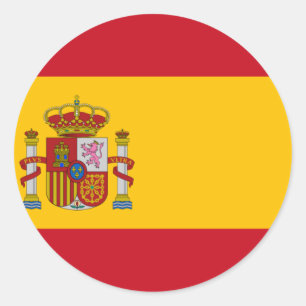 Sticker Rond Drapeau de l'Espagne