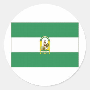 Sticker Rond Drapeau de l'Espagne Andalousie