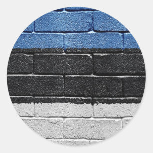 Sticker Rond Drapeau de l'Estonie