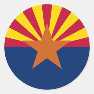 Sticker Rond Drapeau de l'État d'Arizona