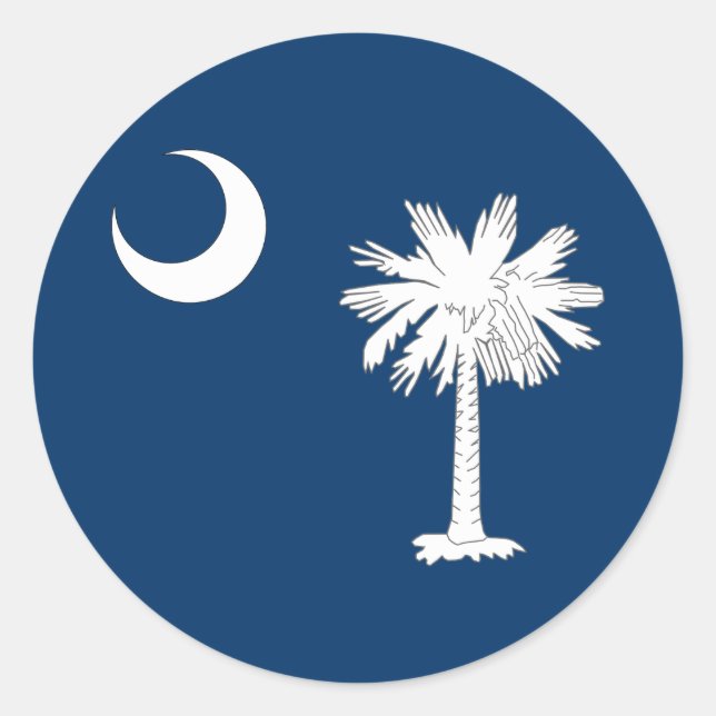 Sticker Rond Drapeau de l'État de la Caroline du Sud (Devant)