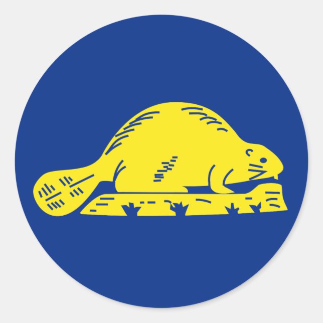 Sticker Rond Drapeau de l'État de l'Oregon (Devant)