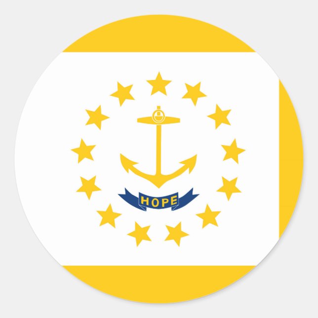 Sticker Rond Drapeau de l'État de Rhode Island (Devant)