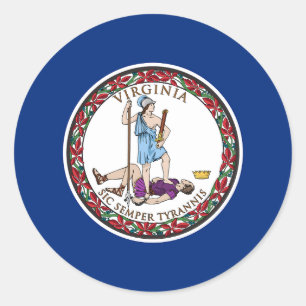 Sticker Rond Drapeau de l'État de Virginie