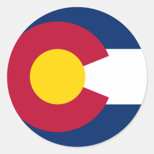 Sticker Rond Drapeau de l'État du Colorado