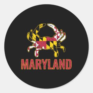 Sticker Rond Drapeau de l'État du Maryland Drapeau de l'État du