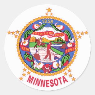 Sticker Rond Drapeau de l'État du Minnesota