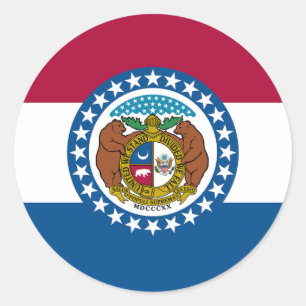 Sticker Rond Drapeau de l'État du Missouri