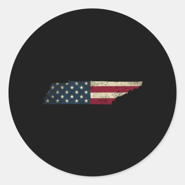 Sticker Rond Drapeau De L'État Patriotique Du Tennessee (Devant)