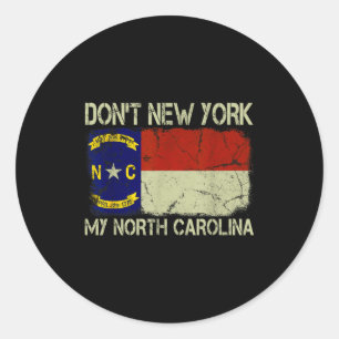 Sticker Rond Drapeau de l'État vintage n'New York pas mon North