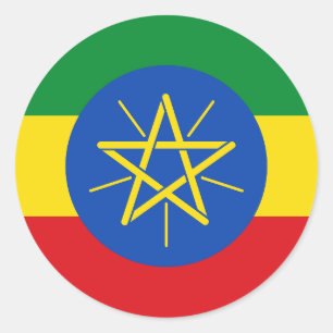 Sticker Rond Drapeau de l'Éthiopie